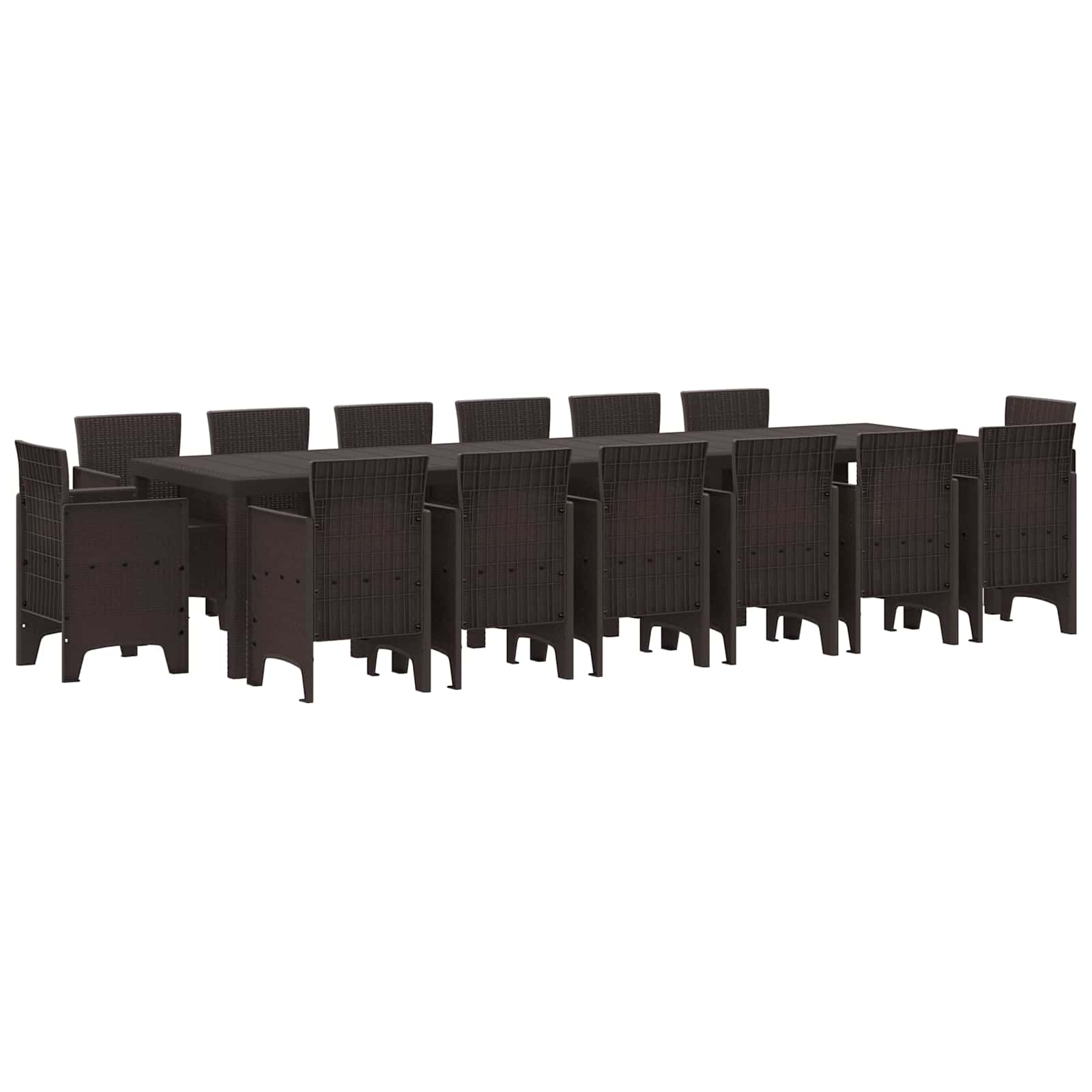 Vrtni set za objed 15 pcs Smeđa Polt ratan