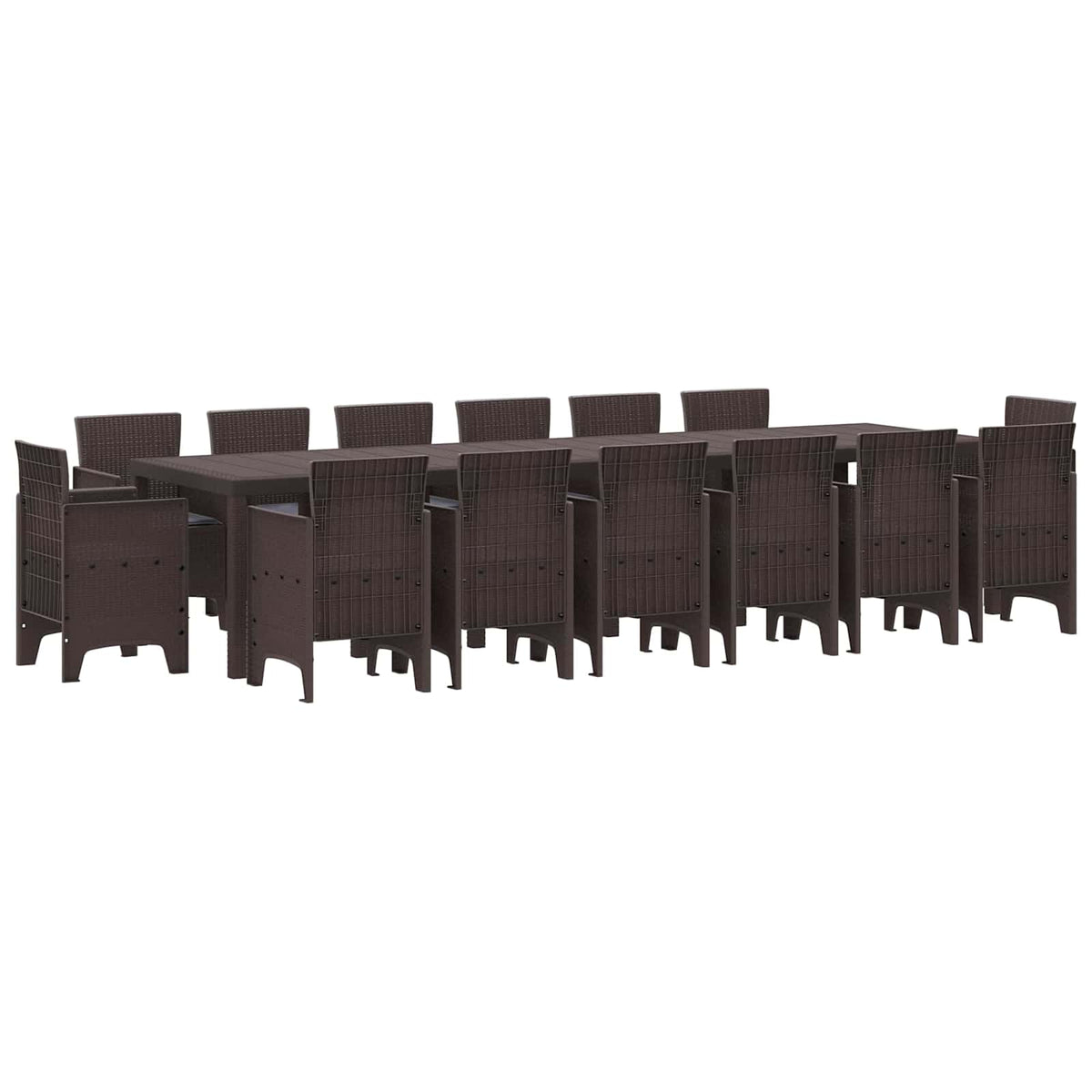 Vrtni set za objed 15 pcs Smeđa Polt ratan