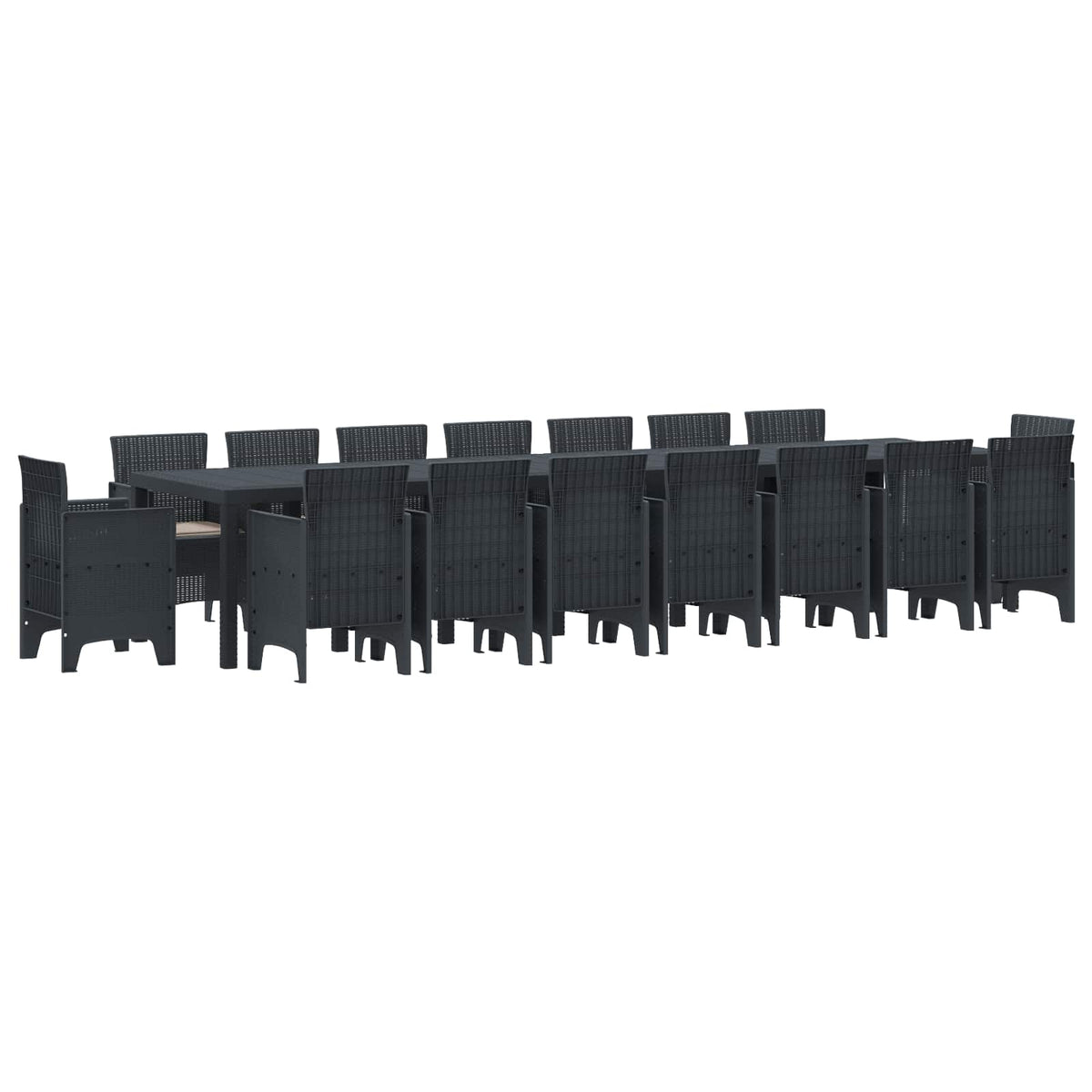 Vrtni trpezarijski set s jastucima s jastukom 15 pcs PP