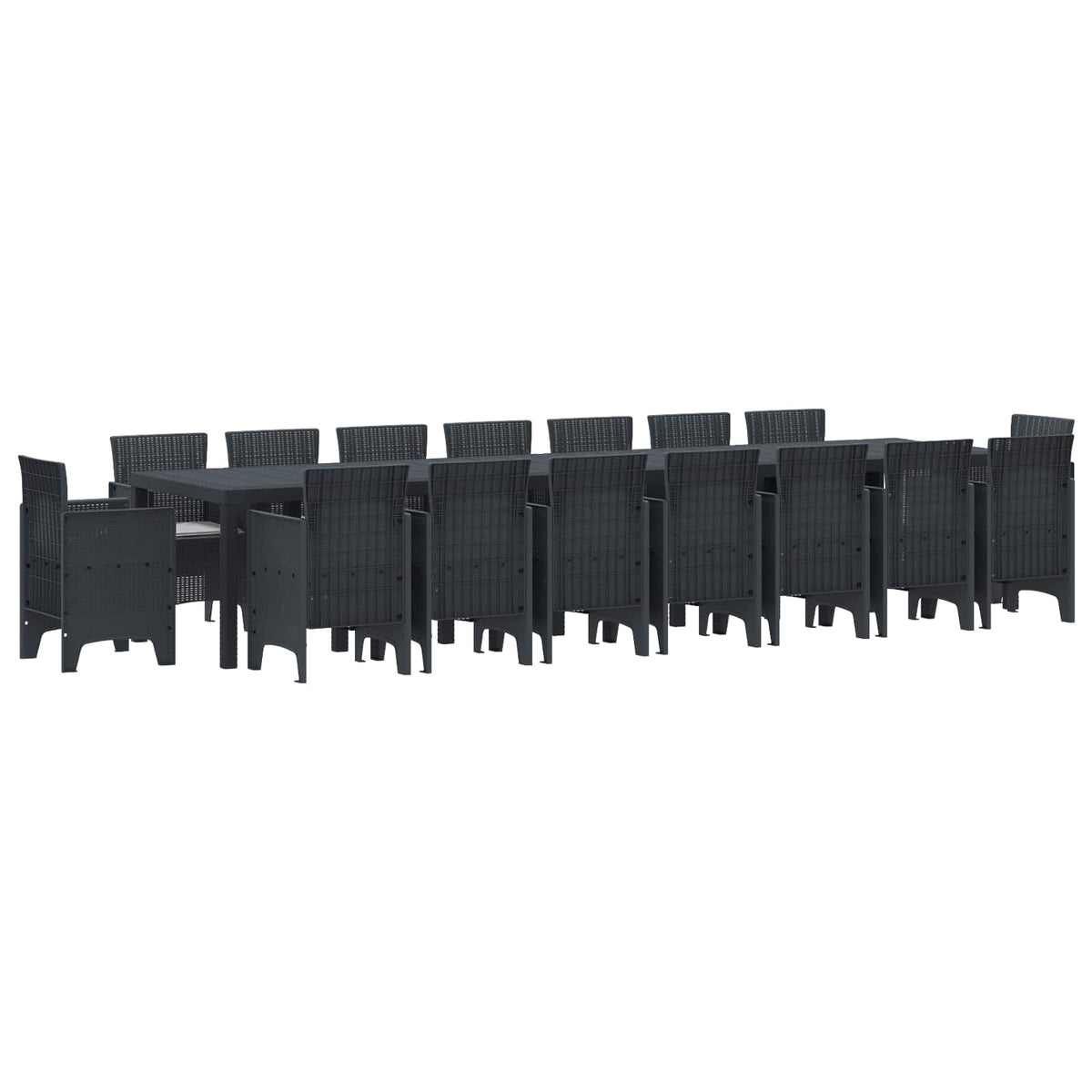 Vrtni trpezarijski set s jastucima s jastukom 15 pcs PP