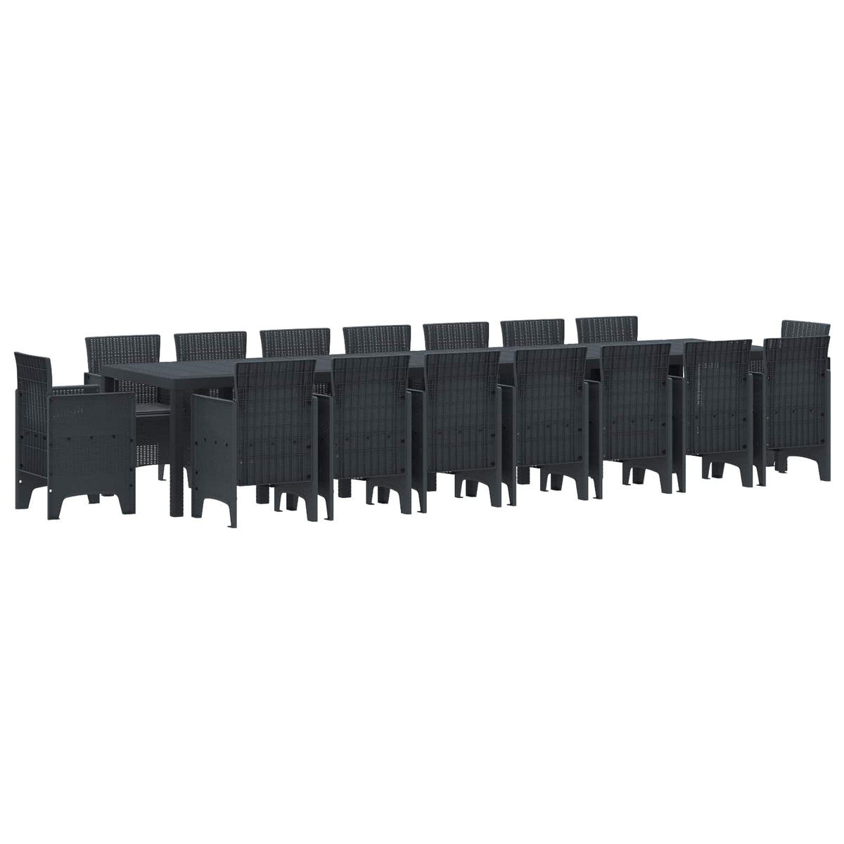 Vrtni trpezarijski set s jastucima s jastukom 15 pcs PP
