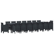 Vrtni trpezarijski set s jastucima s jastukom 15 pcs PP