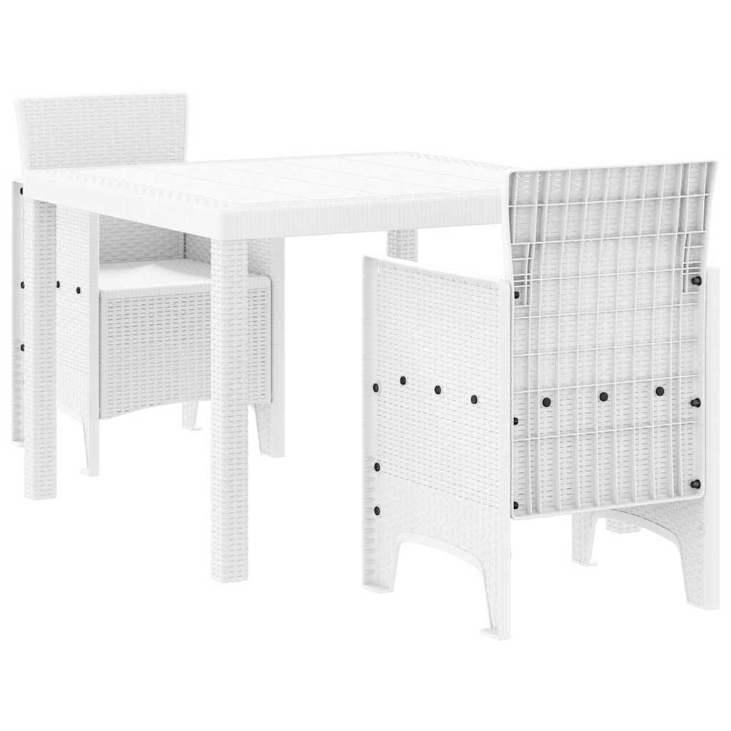Vrtni set za objed 3 pcs Bijelo Polipropilen