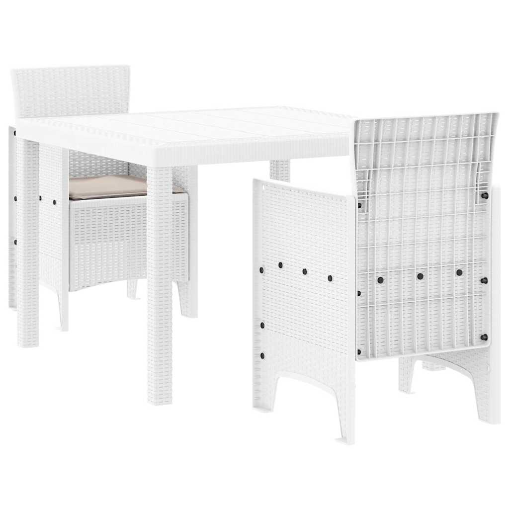 Vrtni set za objed 3 pcs Bijelo Polipropilen