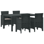 Vrtni set za objed 5 pcs Antracit Polt ratan