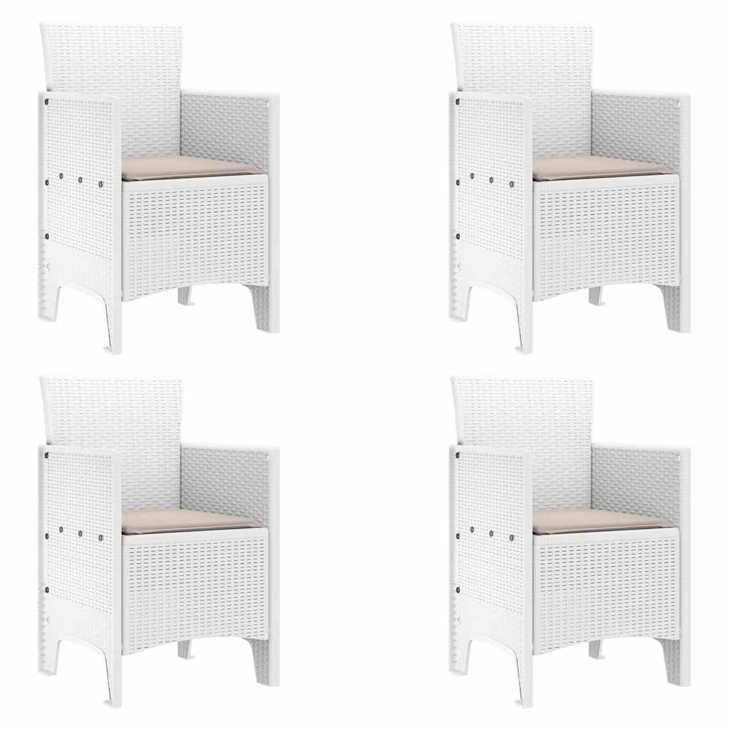 Vrtni set za objed 5 pcs Bijelo Polt ratan