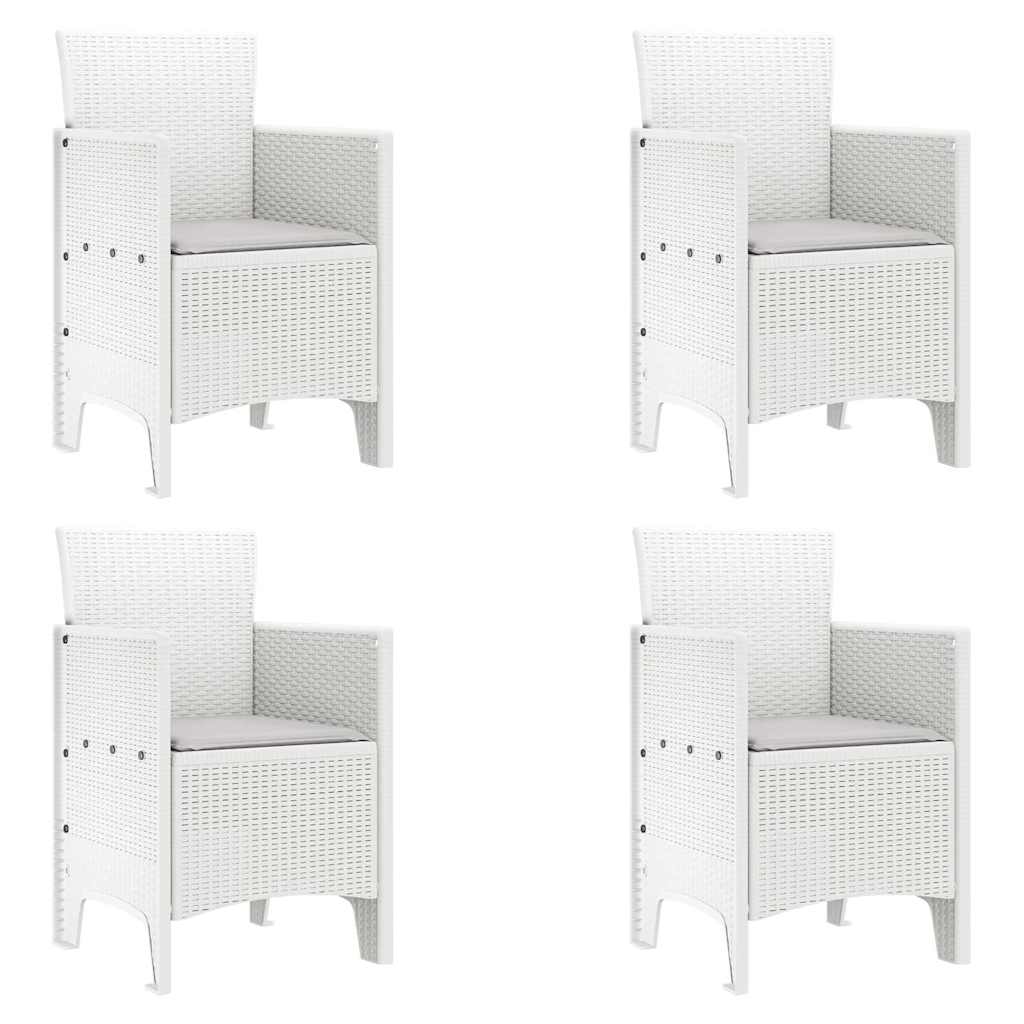Vrtni set za objed 5 pcs Bijelo Polt ratan