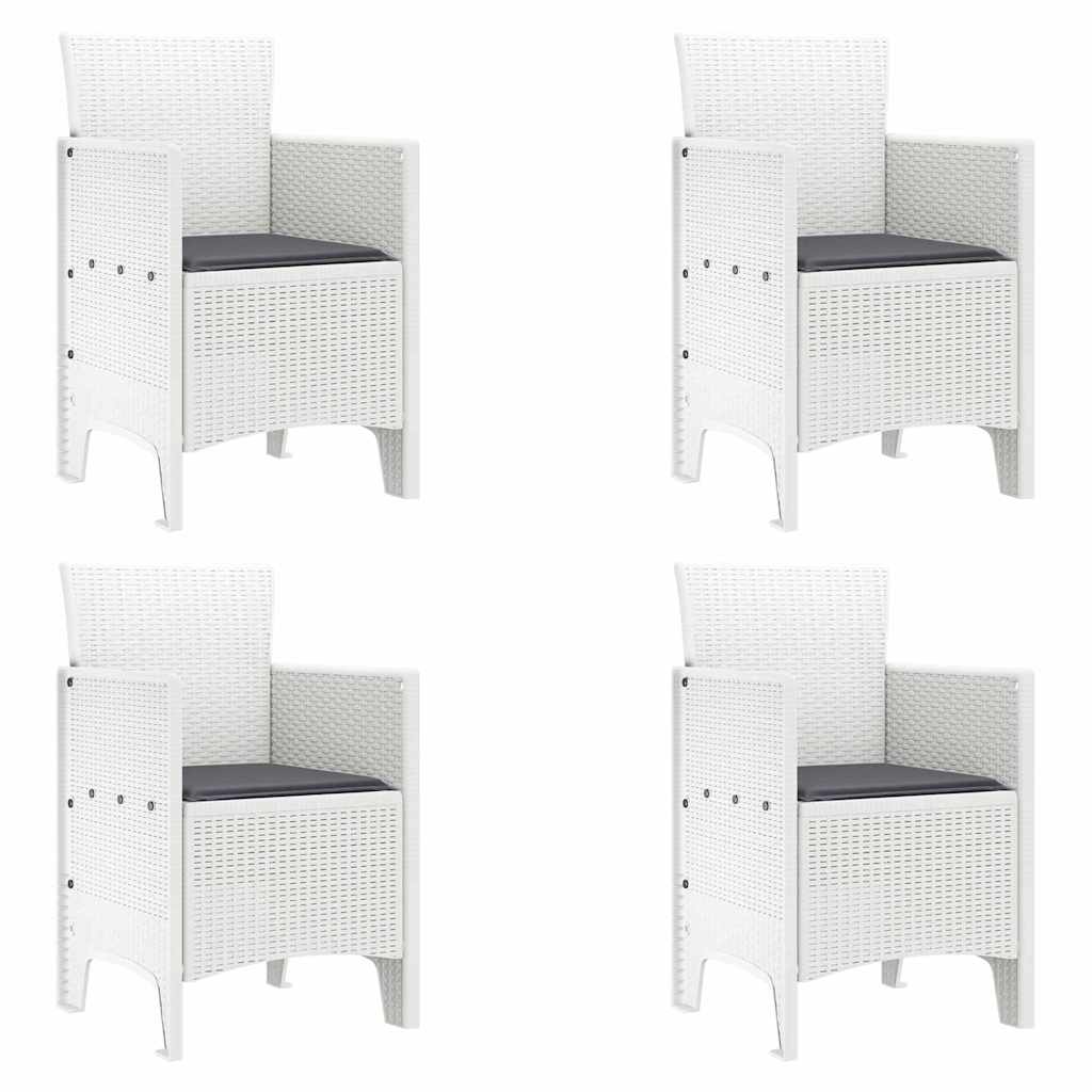 Vrtni set za objed 5 pcs Bijelo Polt ratan