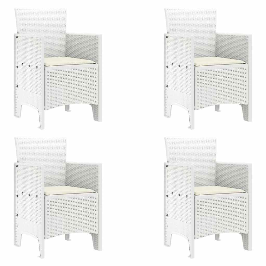 Vrtni set za objed 5 pcs Bijelo Polt ratan