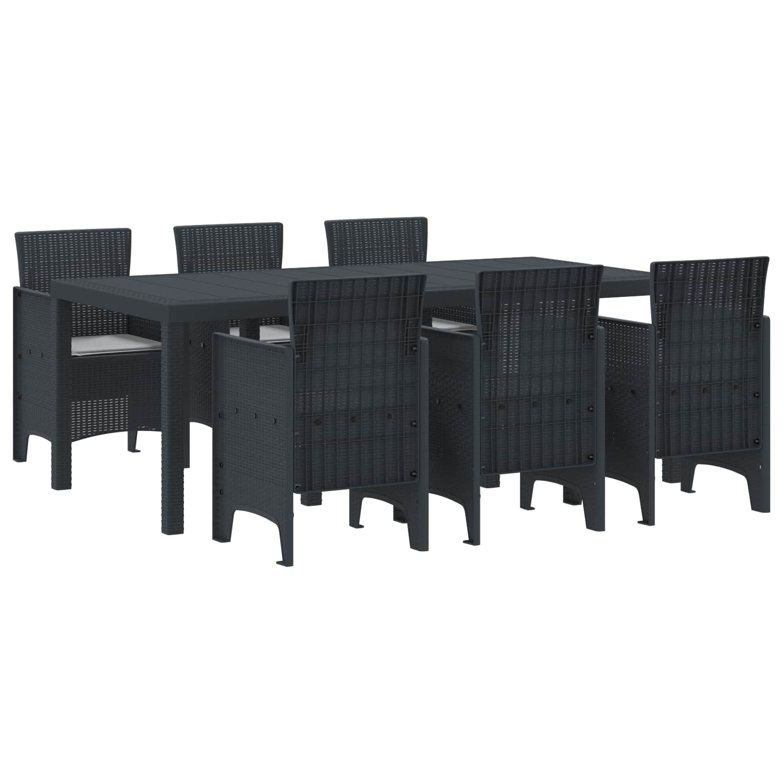 Vrtni set za objed 7 pcs Antracit Polipropilen