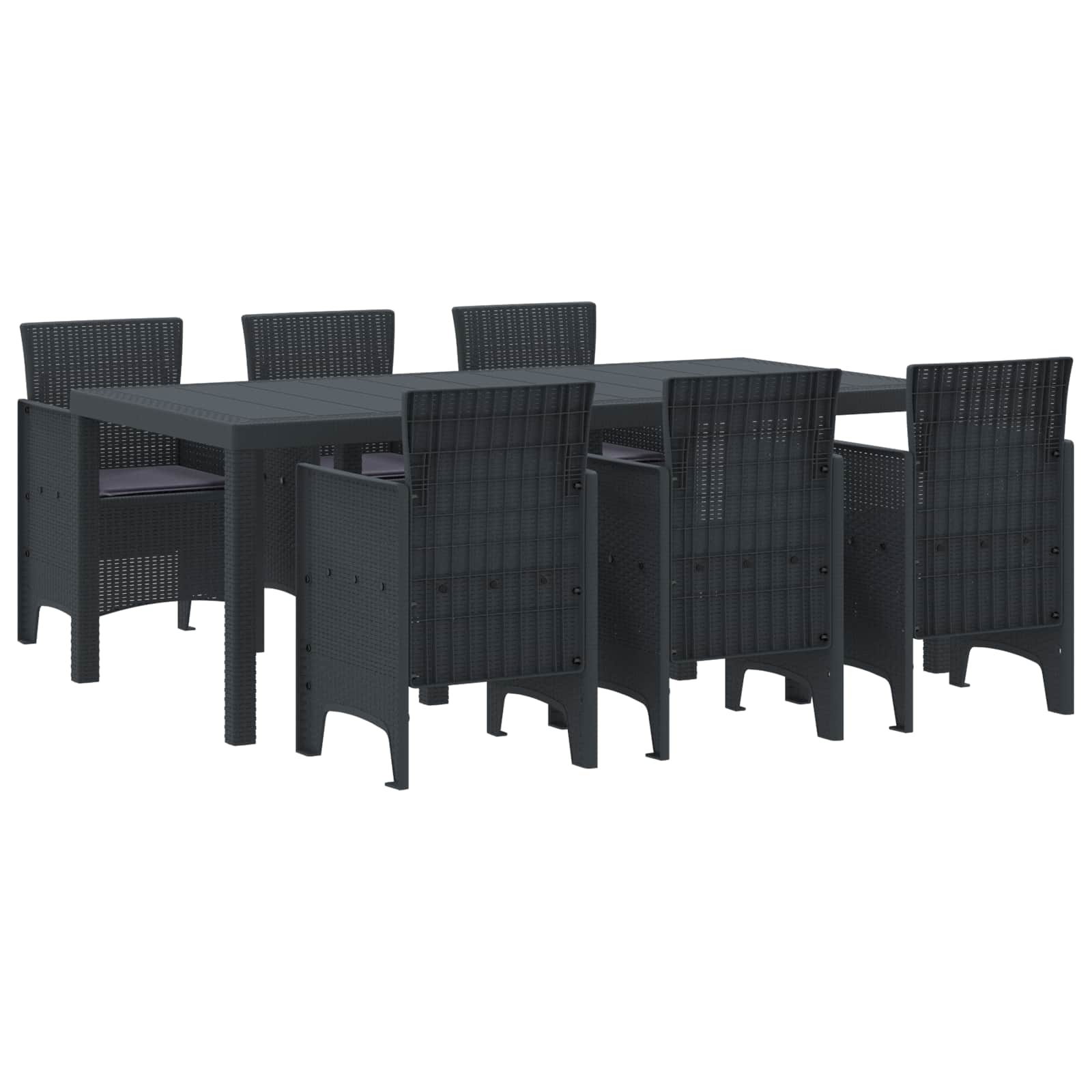 Vrtni set za objed 7 pcs Antracit Polipropilen