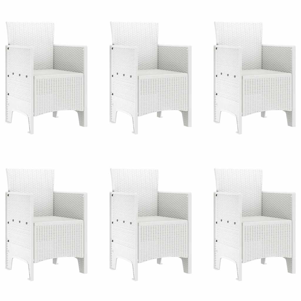 Vrtni set za objed 7 pcs Bijeli Polipropilen