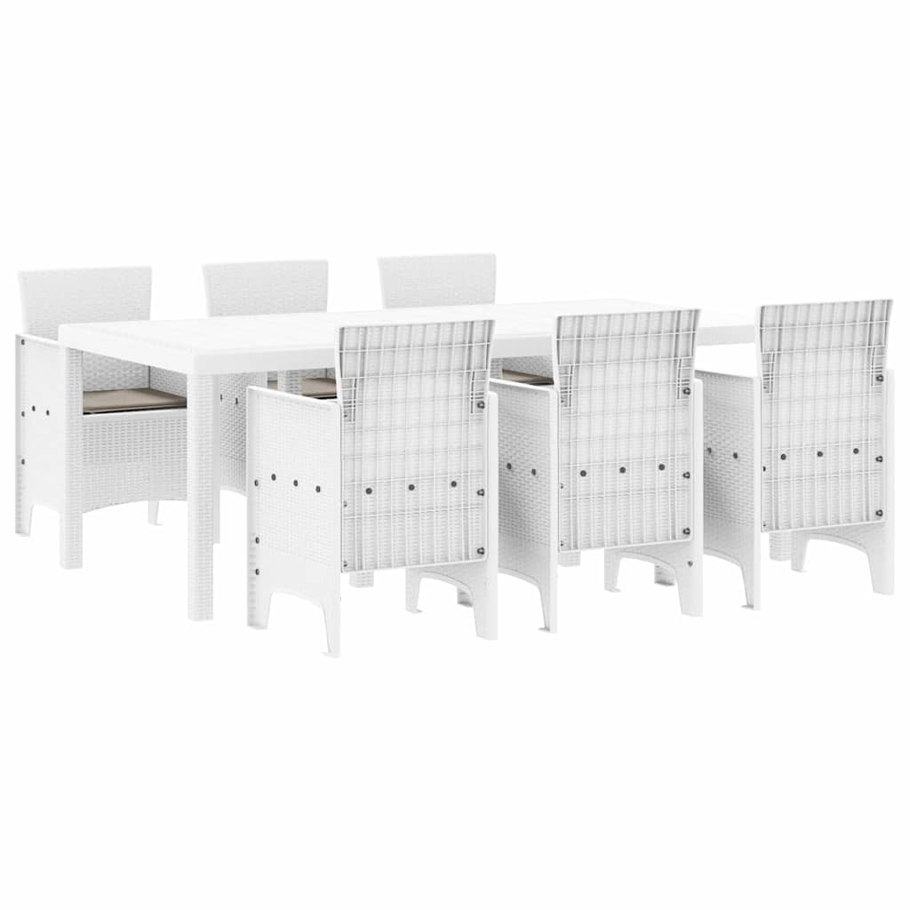 Vrtni set za objed 7 pcs Bijela Polipropilen