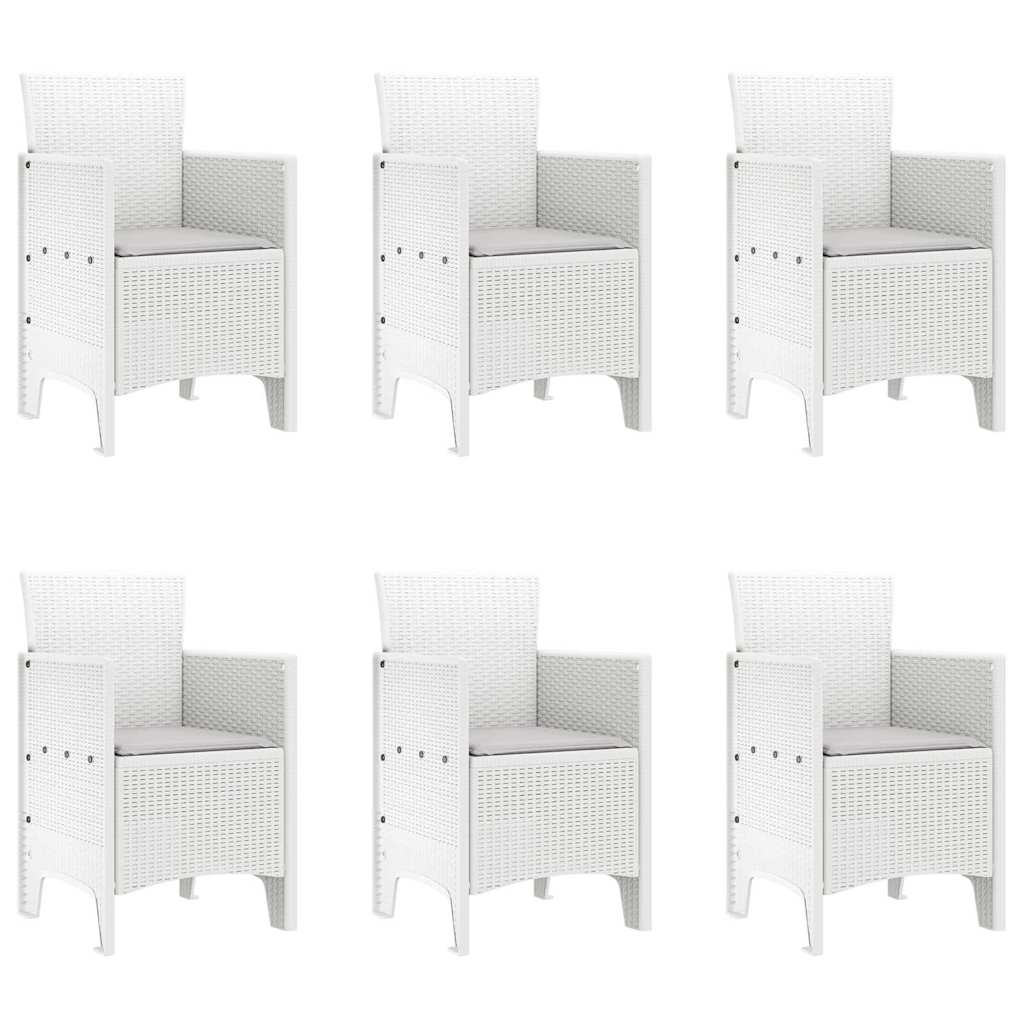 Vrtni set za objed 7 pcs Bijela Polipropilen