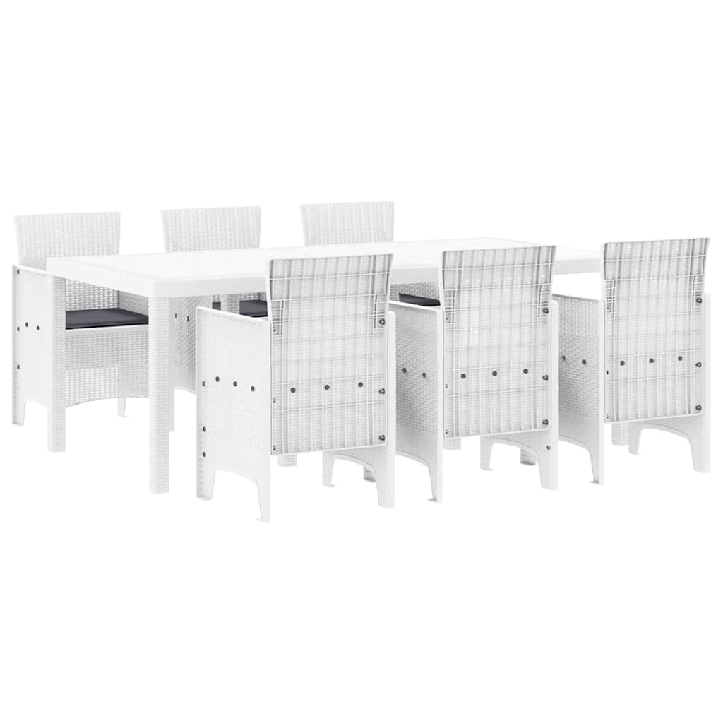 Vrtni set za objed 7 pcs Bijela Polipropilen