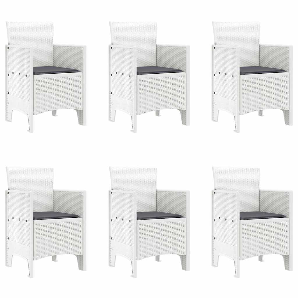 Vrtni set za objed 7 pcs Bijela Polipropilen