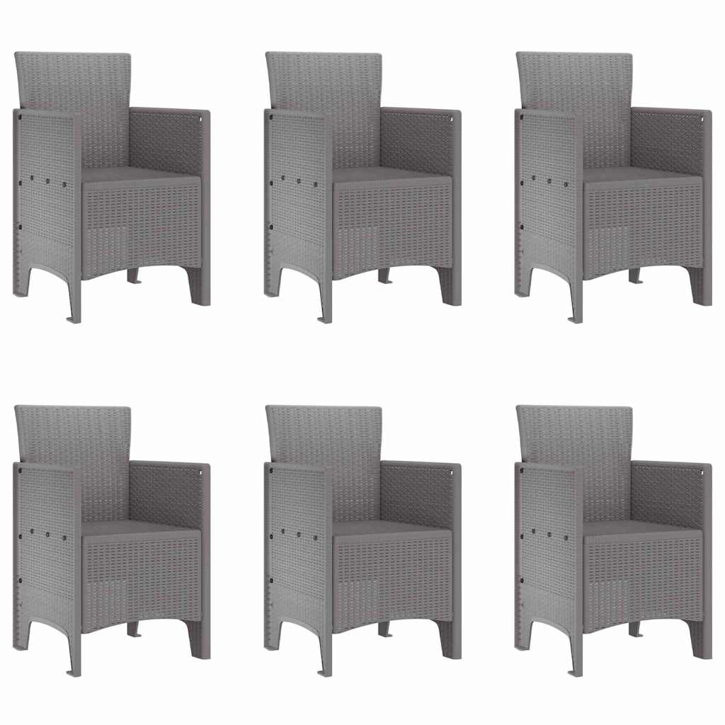 Vrtni set za objed 7 pcs Svjetlosiva Polipropilen