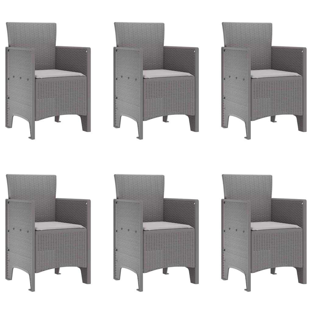 Vrtni set za objed 7 pcs Svjetlosiva Polipropilen