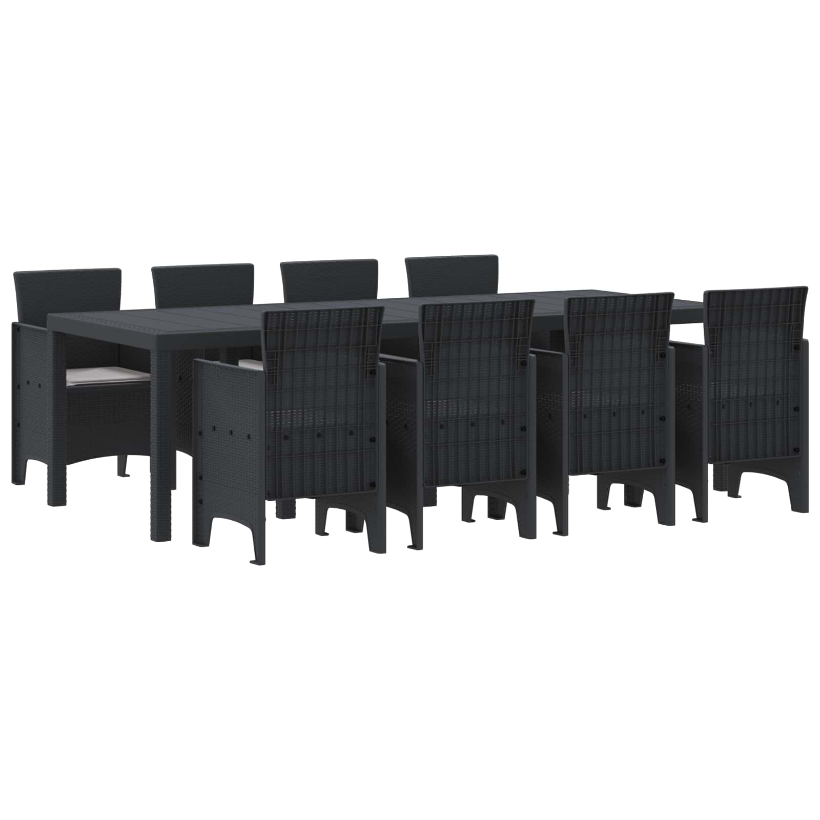 Vrtni set za objed 9 pcs Antracit Polipropilen