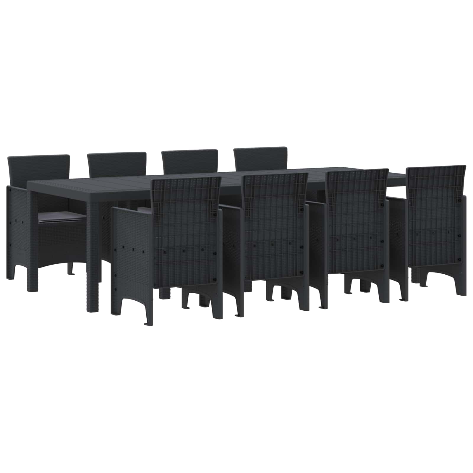 Vrtni set za objed 9 pcs Antracit Polipropilen