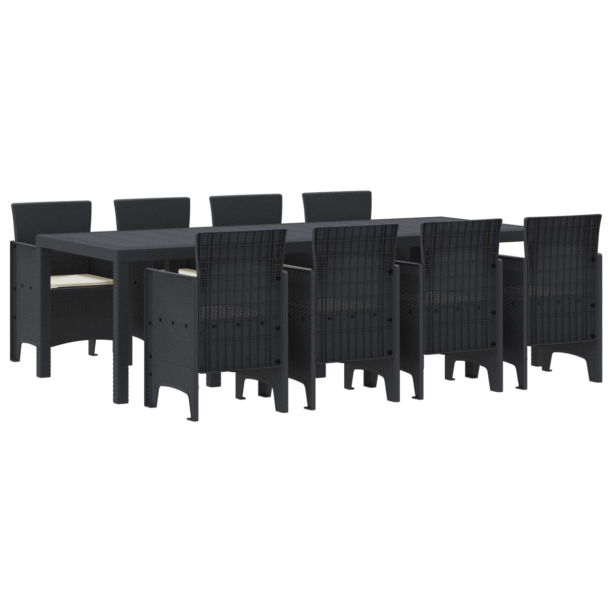 Vrtni set za objed 9 pcs Antracit Polipropilen