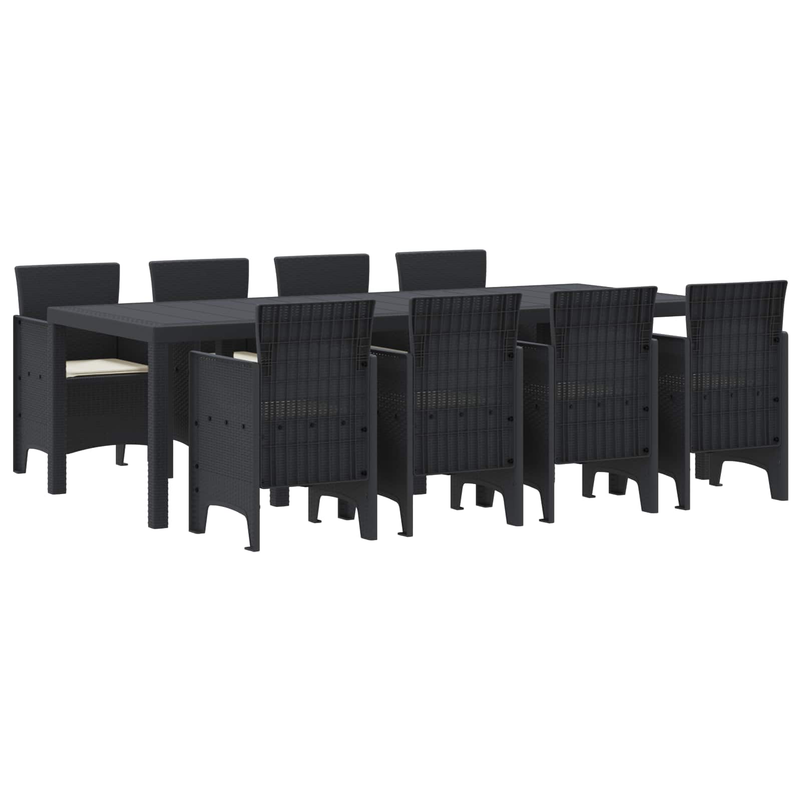 Vrtni set za objed 9 pcs Antracit Polipropilen