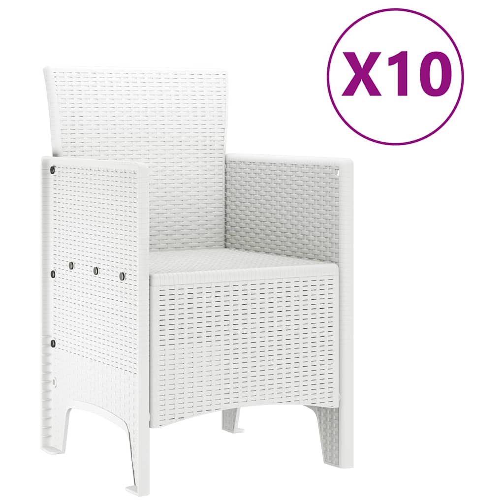 Vrtni set za objed 11 pcs Bijelo Ratan i Čelik