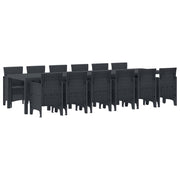 Vrtni set za objed 13 pcs Antracit Polt ratan