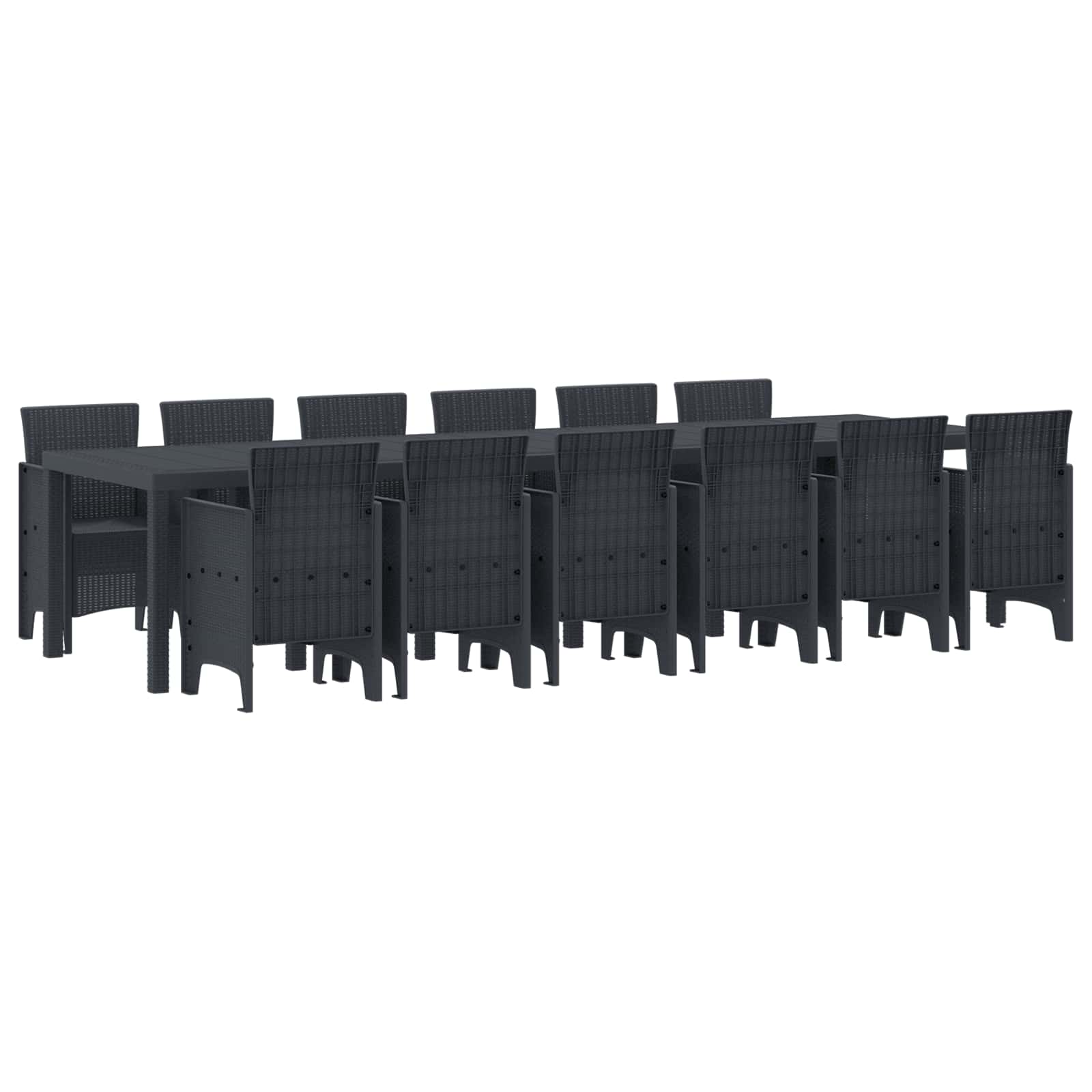 Vrtni set za objed 13 pcs Antracit Polt ratan