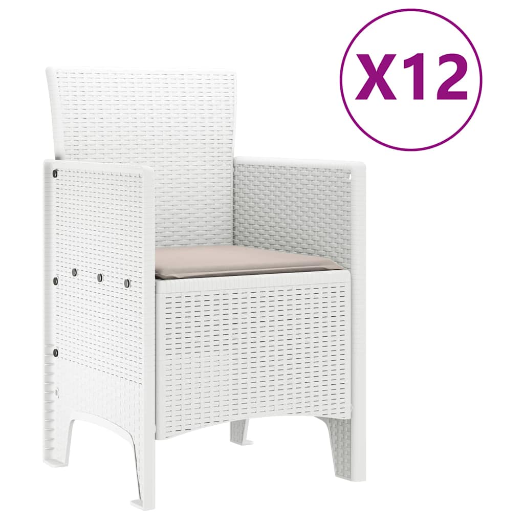 Vrtni set za objed 13 pcs Bijelo Polt ratan