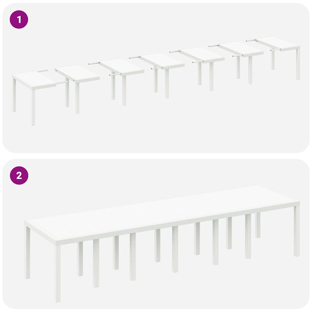 Vrtni set za objed 13 pcs Bijelo Polt ratan
