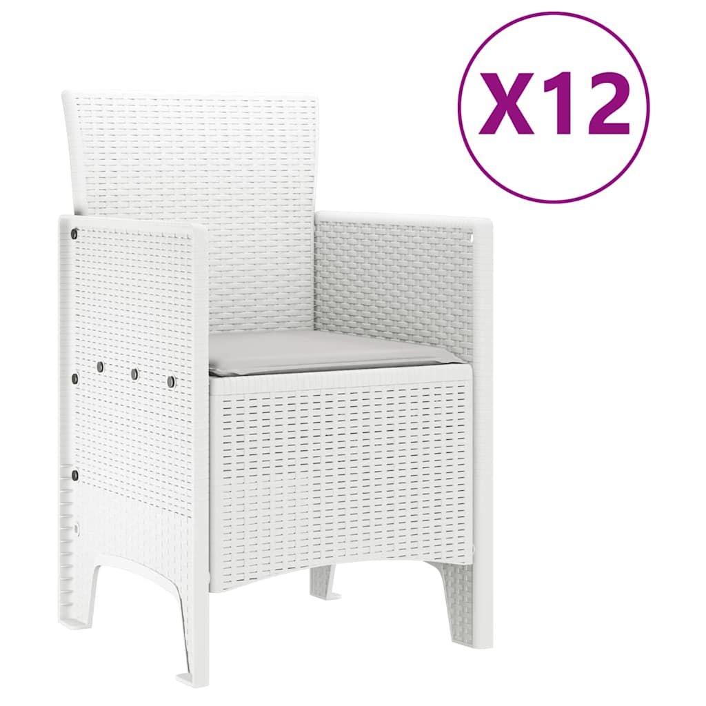 Vrtni set za objed 13 pcs Bijelo Polt ratan