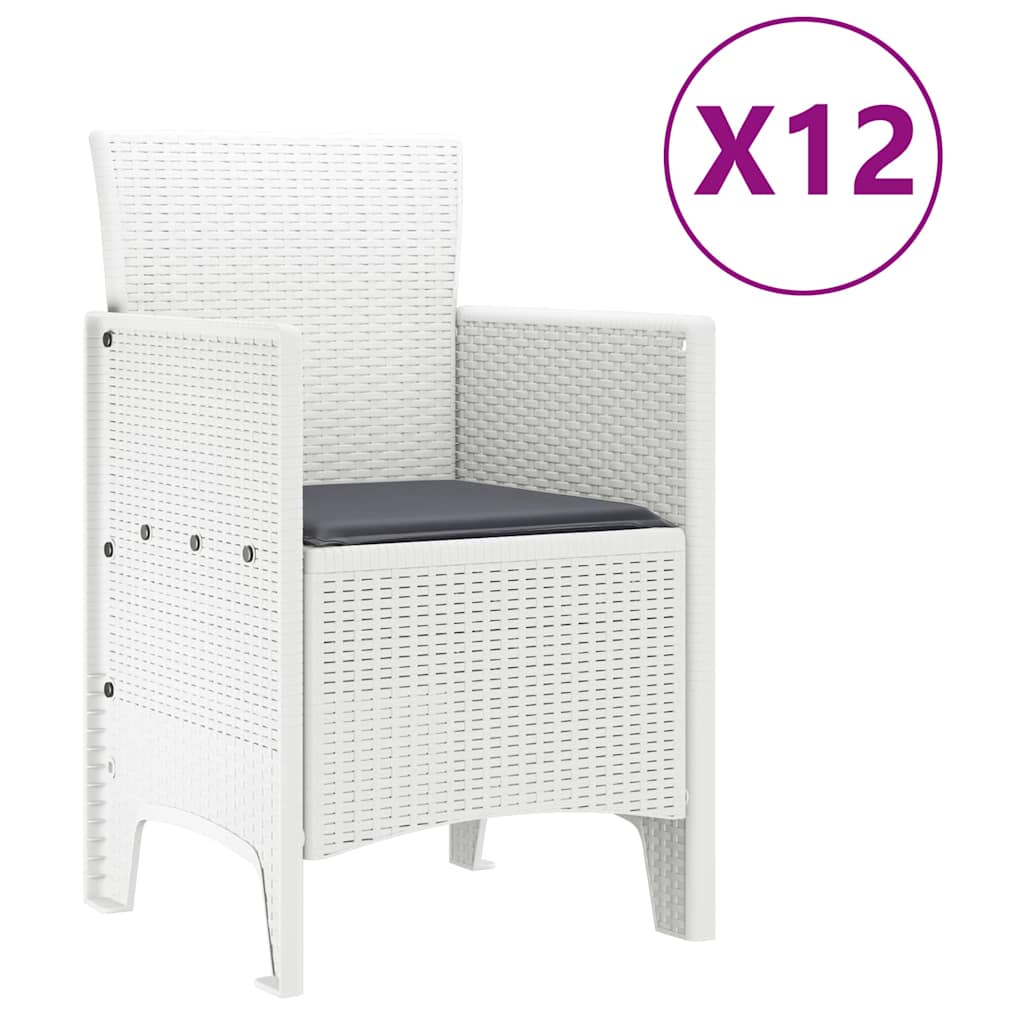 Vrtni set za objed 13 pcs Bijelo Polt ratan