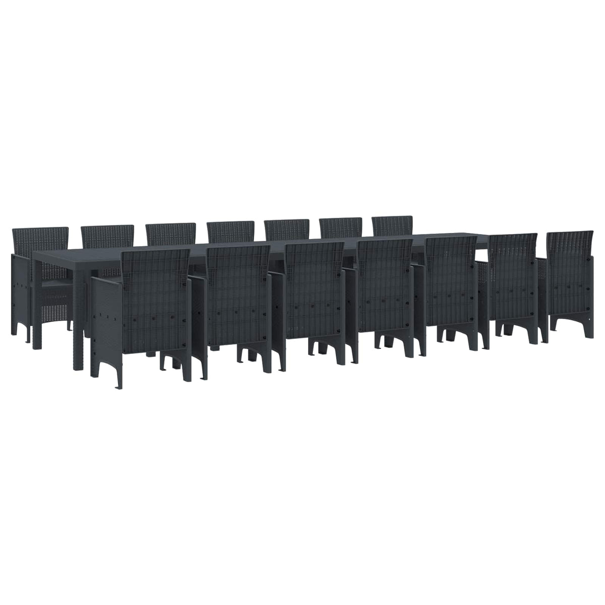 Vrtni trpezarijski set s jastucima s jastukom 15 pcs PP