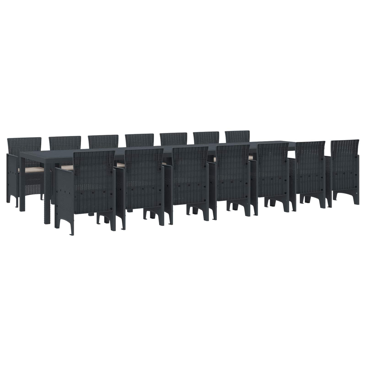 Vrtni trpezarijski set s jastucima s jastukom 15 pcs PP