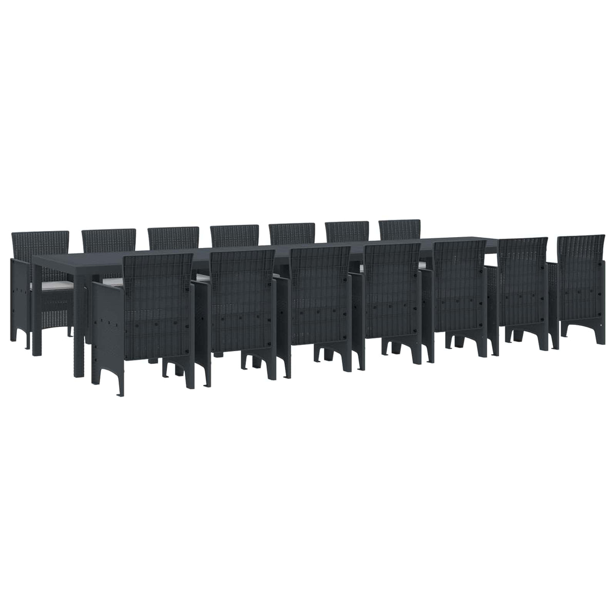 Vrtni trpezarijski set s jastucima s jastukom 15 pcs PP