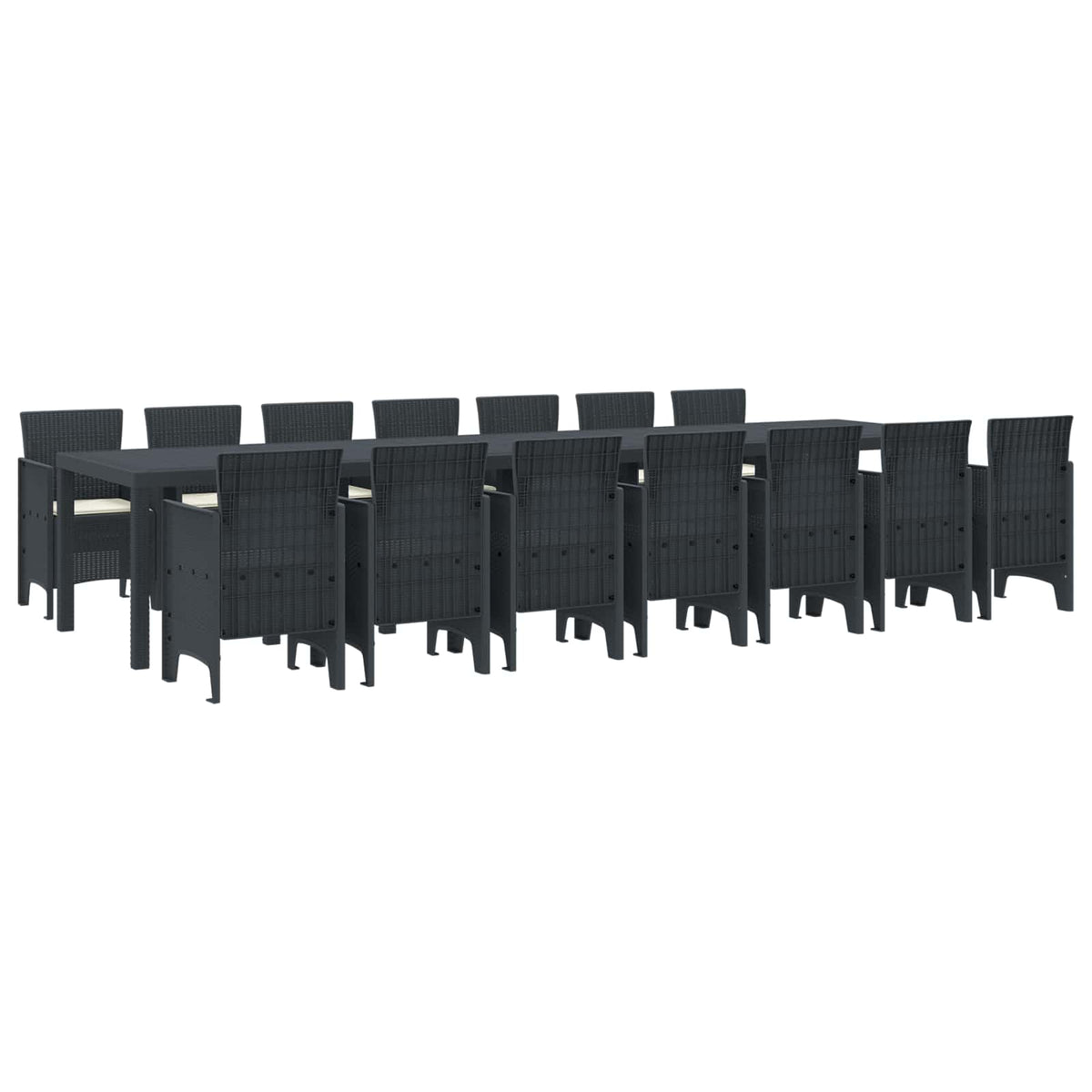 Vrtni trpezarijski set s jastucima s jastukom 15 pcs PP