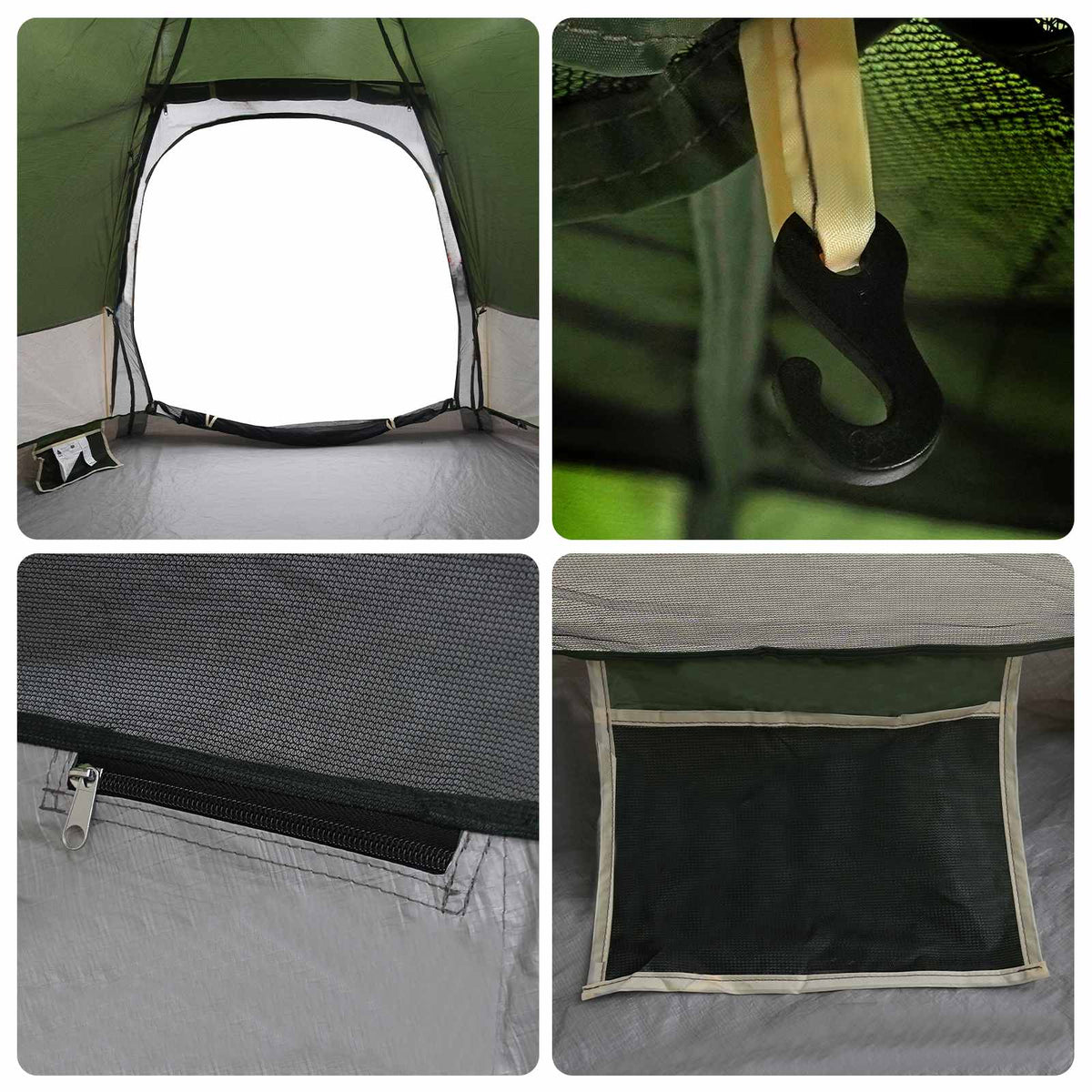Brzi šator s kišnom navlakom za 4 osobe Zelena 185T Polyester