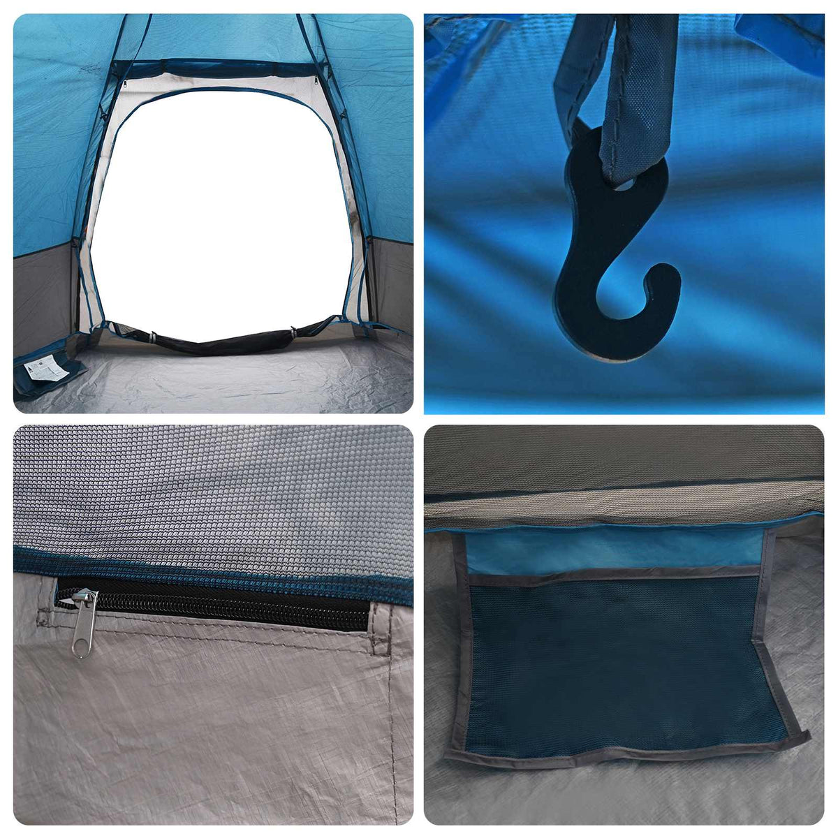 Brzi šator s kišnom navlakom za 4 osobe Plava 185T Polyester