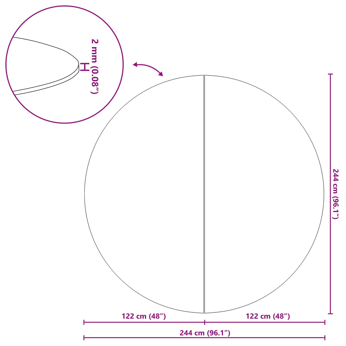 Podni sheet za bazen Crna Ø 244 cm Neslojno platno