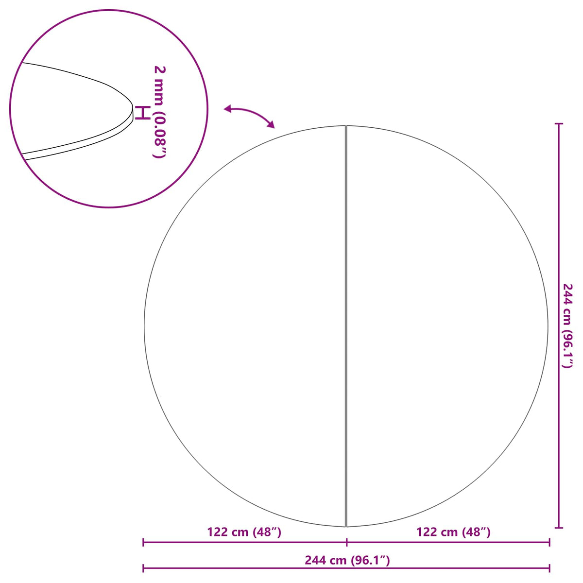 Podni sheet za bazen Crna Ø 244 cm Neslojno platno