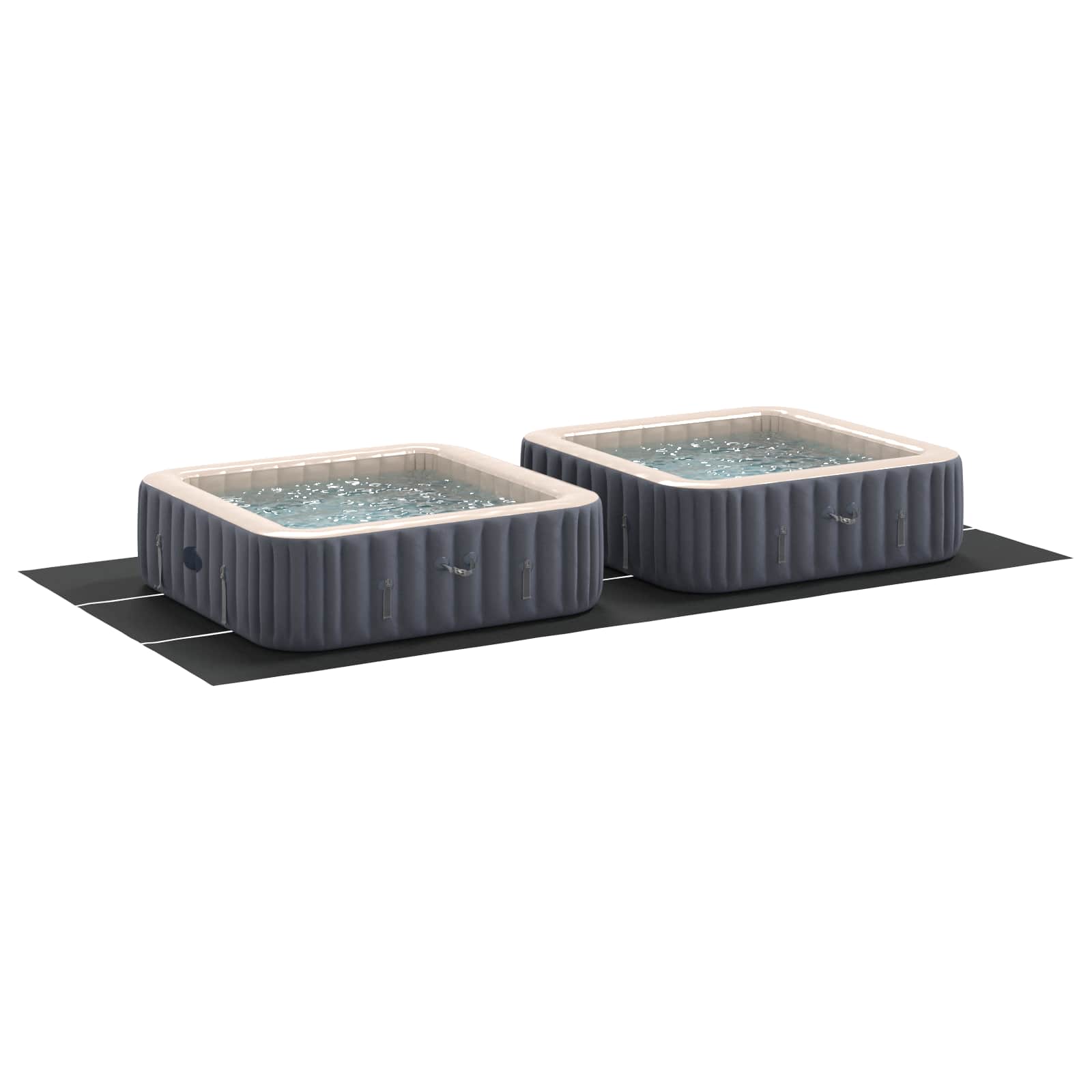 Podni sheet za bazen Crna 640 x 321 x 0,1 cm Neslojno platno