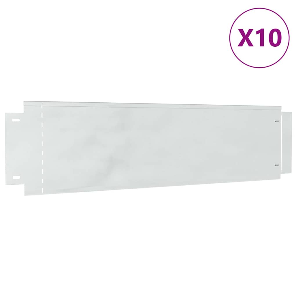 Rubnjaci za travnjak 10 pcs Srebrno 100 x 25 x 0,07 cm