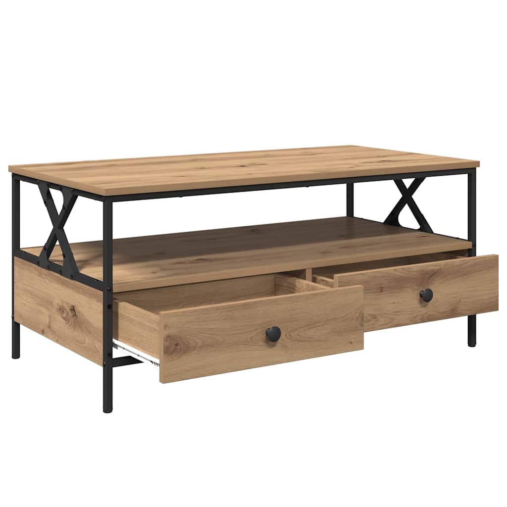 with Drawer hrast artisan 100 x 51 x 45 cm Konstruirano drvo