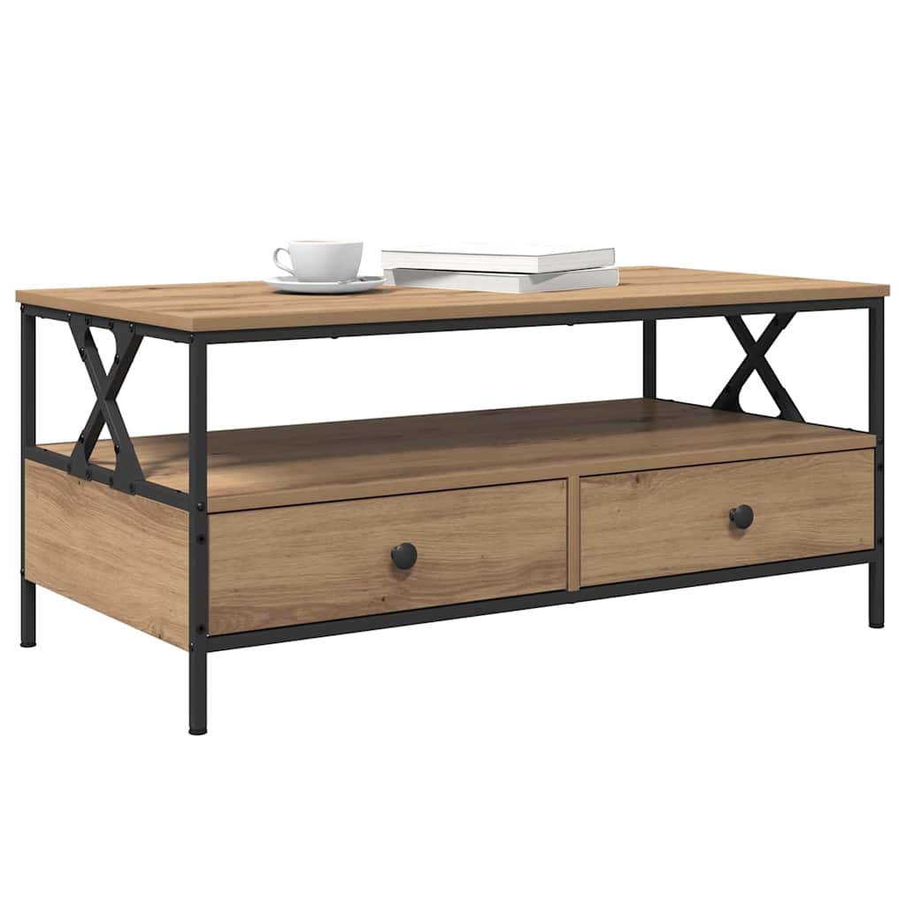 with Drawer hrast artisan 100 x 51 x 45 cm Konstruirano drvo