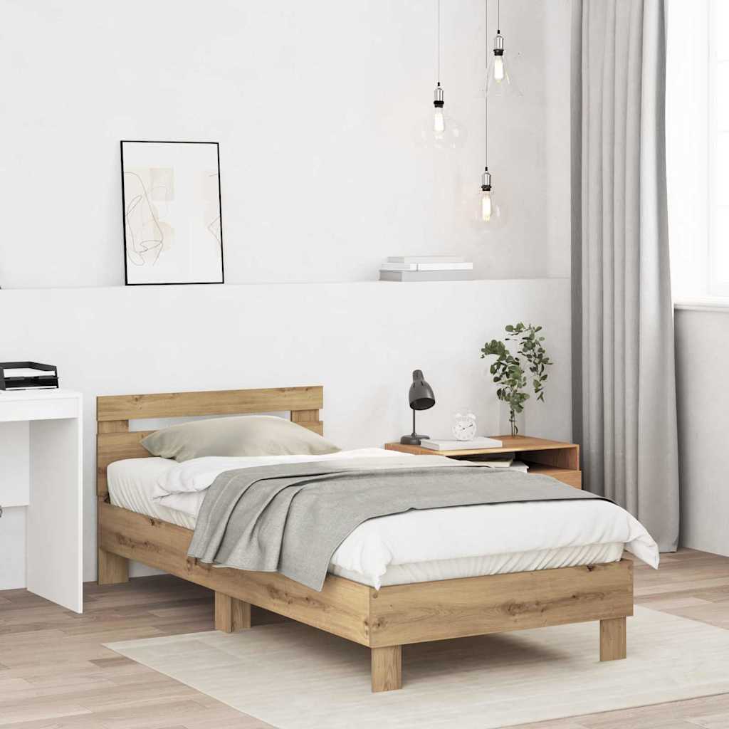 Krevetna konstrukcija Umjetnički hrast 203 x 95 x 70 cm