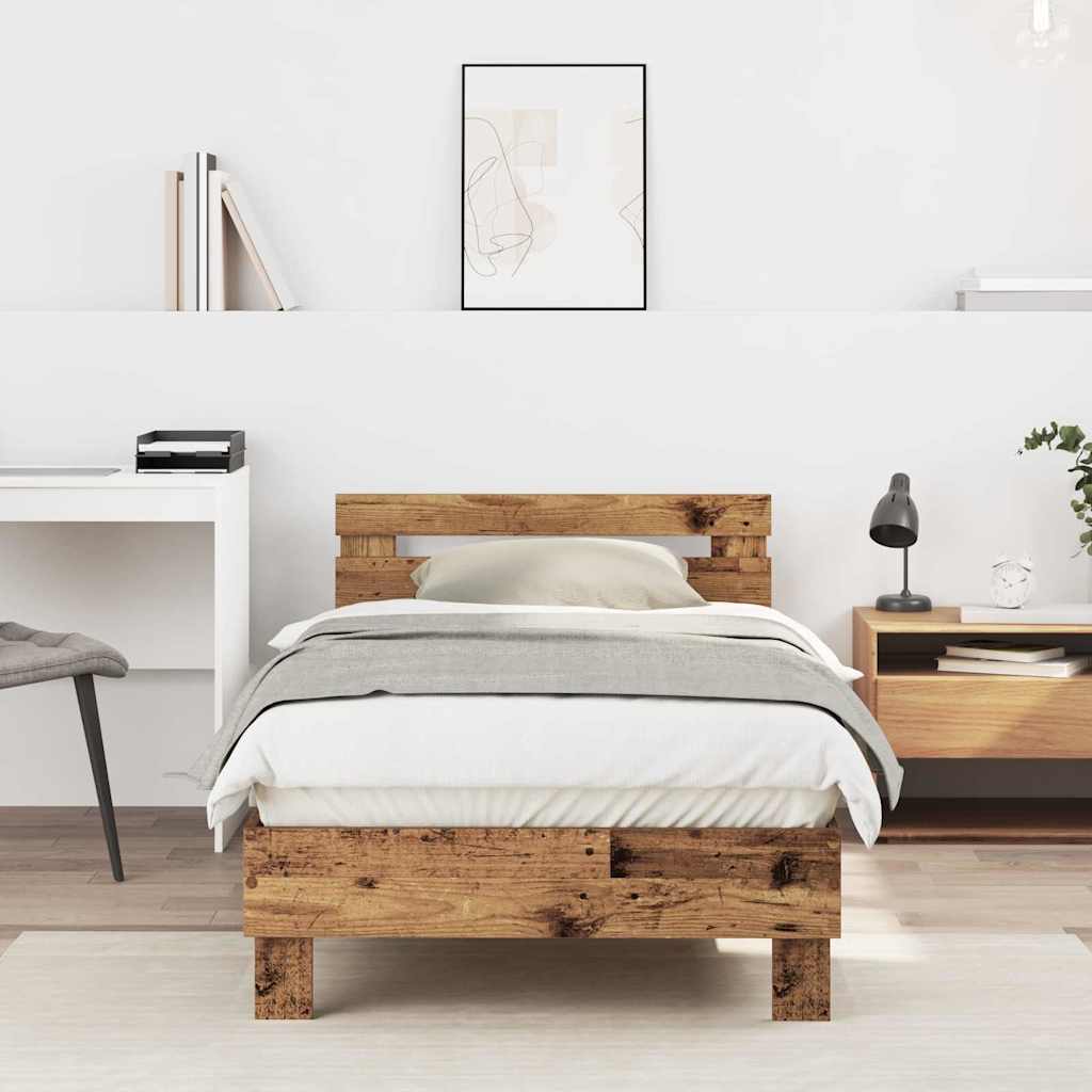 Krevetna konstrukcija s uzglavljem Staro drvo 193 x 95 x 88 cm