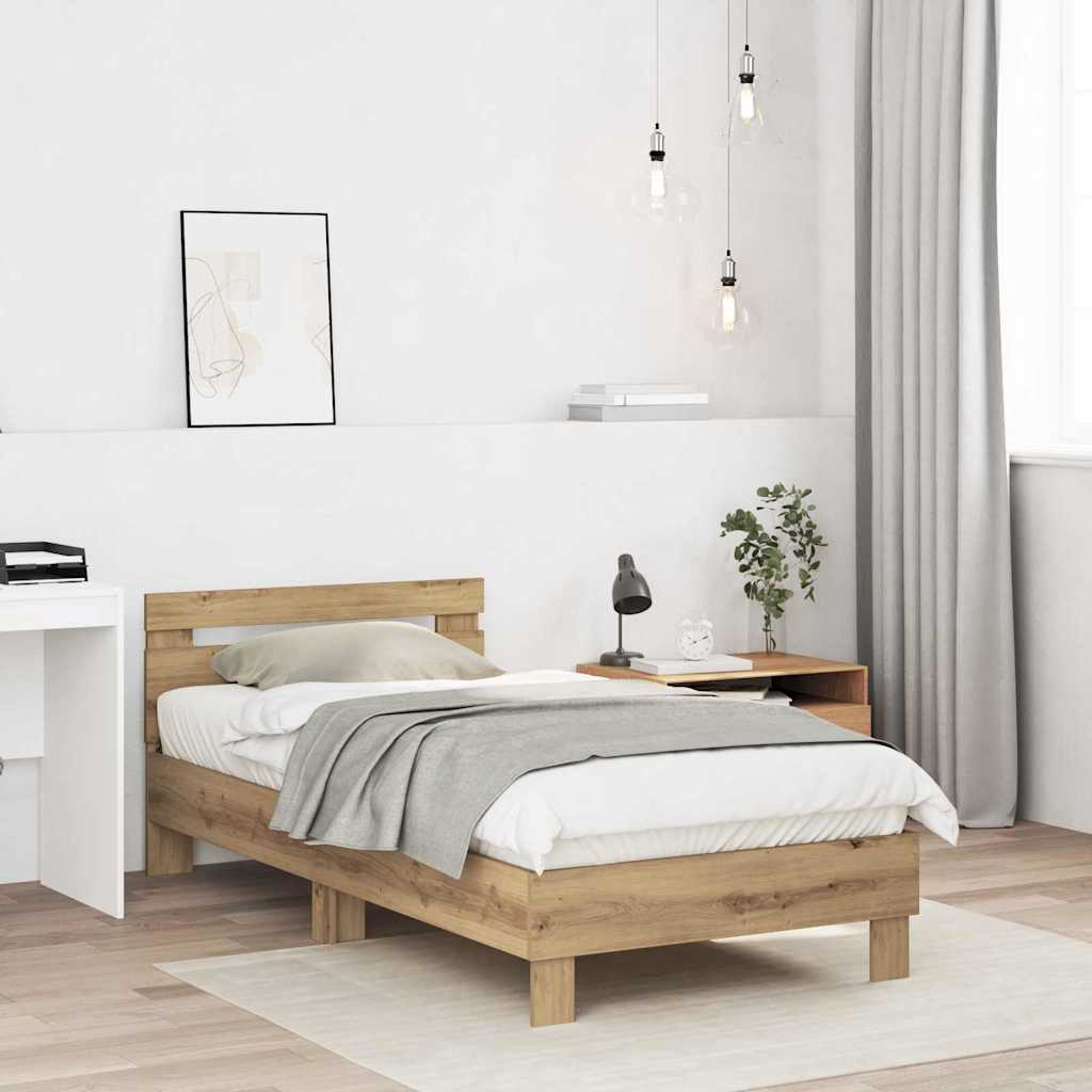 Krevetna konstrukcija Umjetnički hrast 193 x 95 x 88 cm
