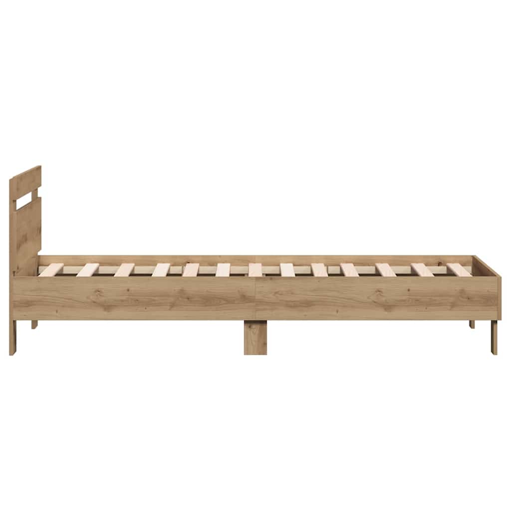 Krevetna konstrukcija Umjetnički hrast 193 x 95 x 88 cm