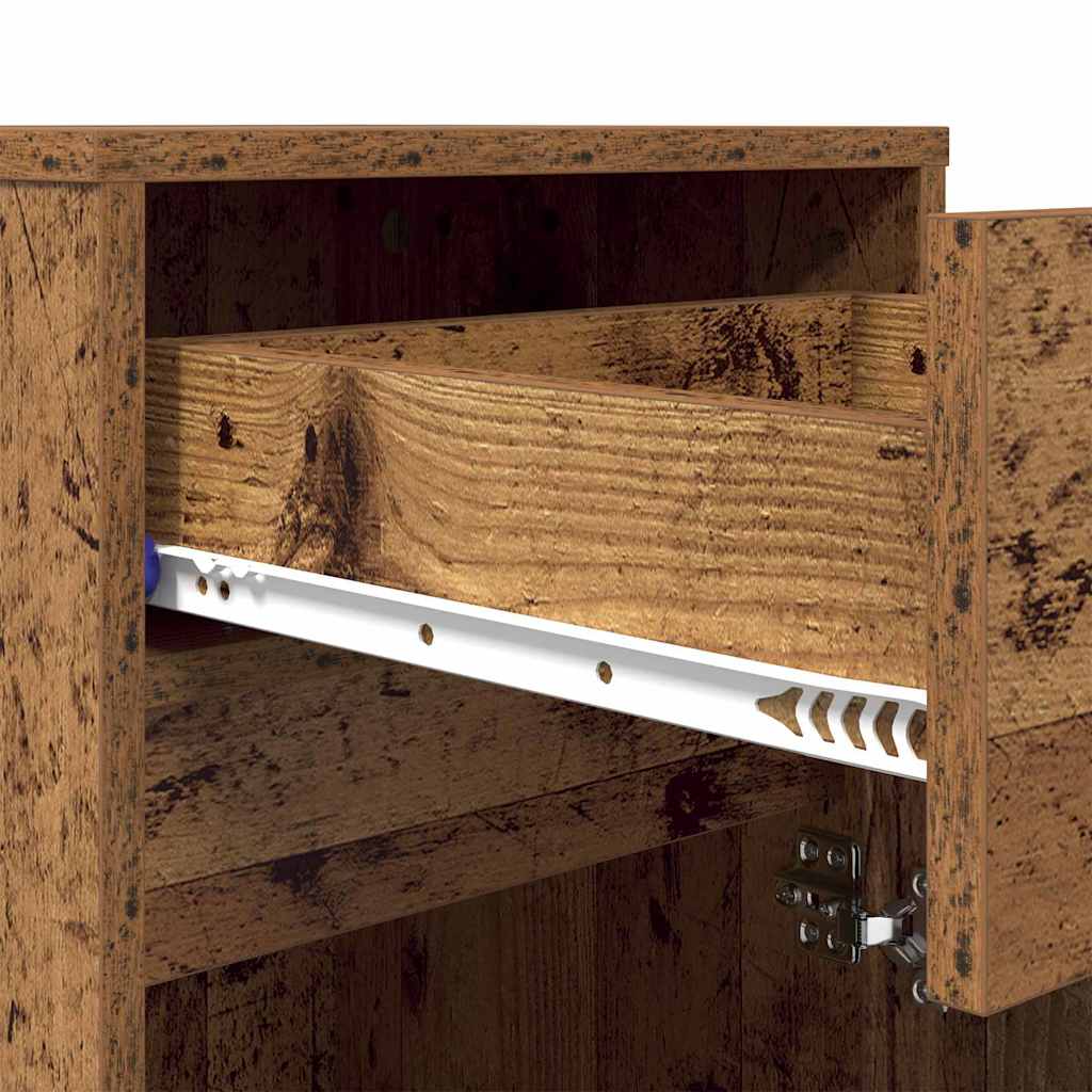 LED noćni ormarić Staro drvo 38 x 34 x 61 cm Konstruirano drvo